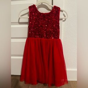 Red Sequin Dress - 7/8T